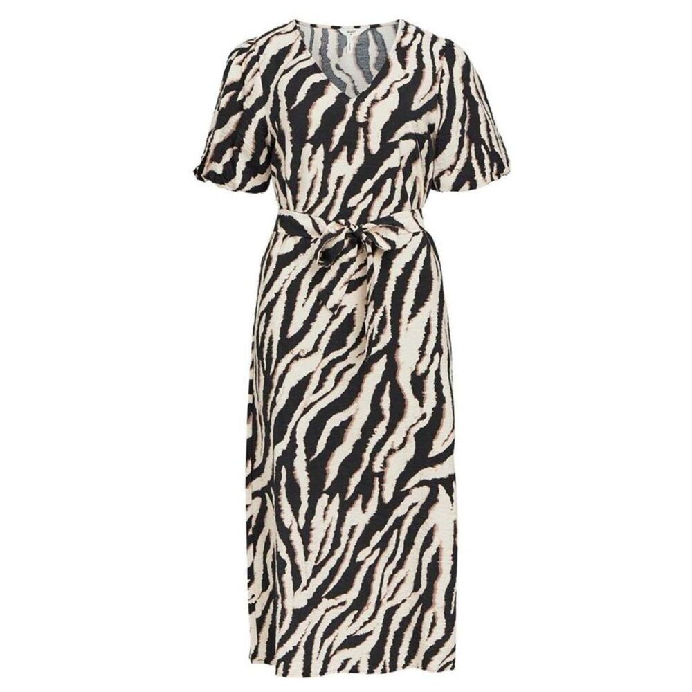 Object Womens/Ladies Jacira V Neck Puff Sleeve Midi Dress / Fossil
